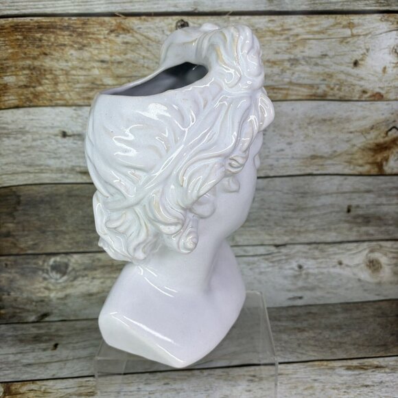Hobby Lobby Facile Head Bust Glossy White Ceramic Open Top 10.5" T Table Decor - Picture 7 of 16